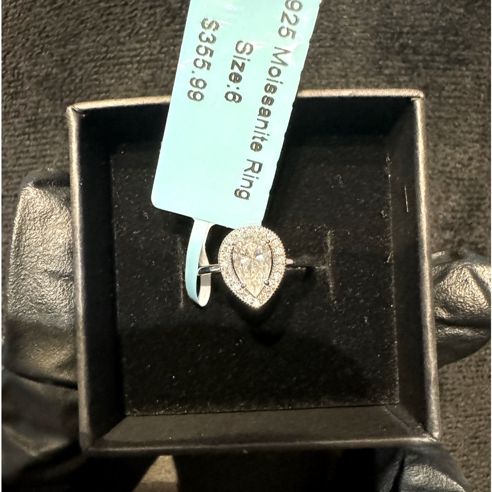 SOLD!! BRAND NEW Size 6 925 sterling silver Moissanite diamond ring.  GRA RATED